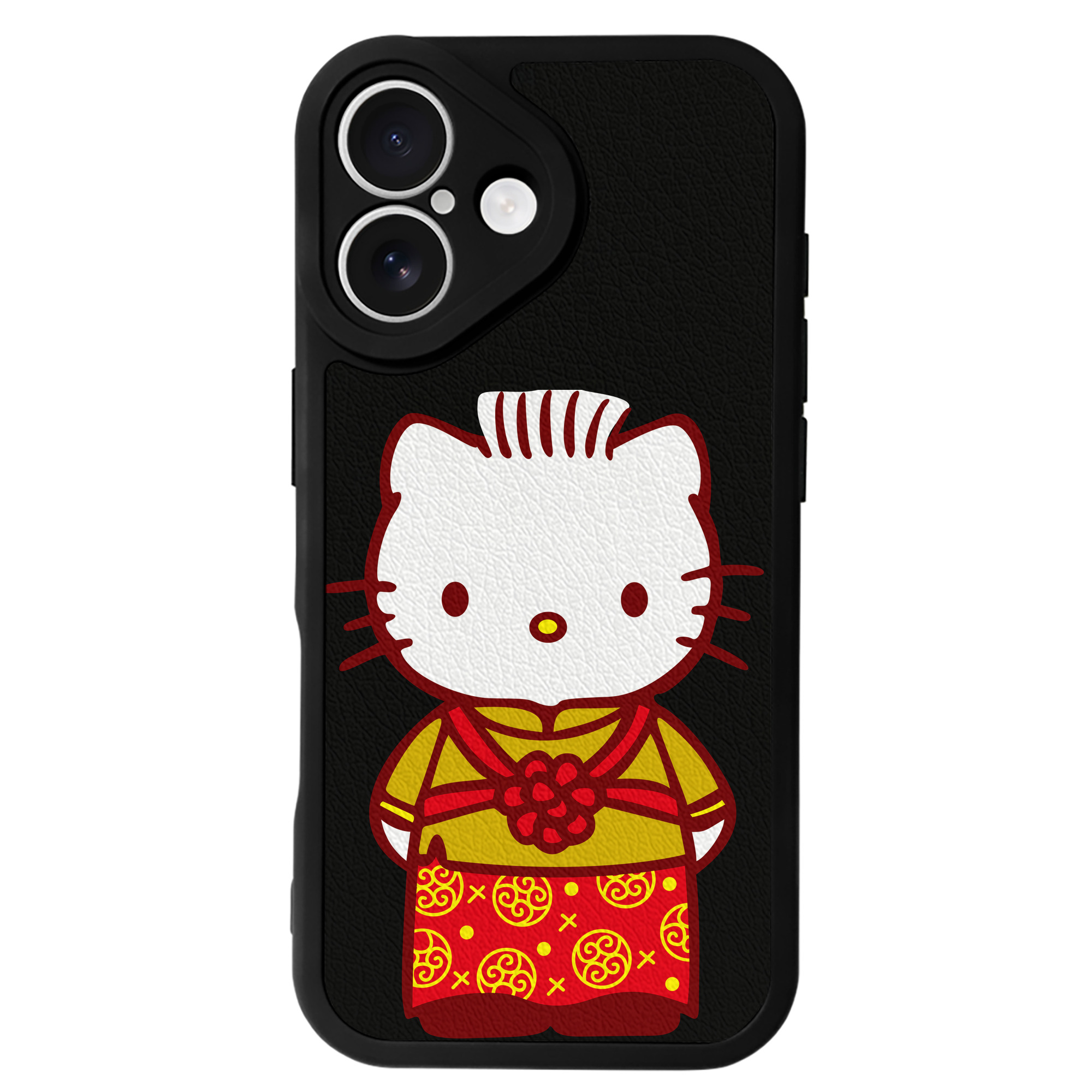（画像用） Hello Kitty ハローキティ 【iPhone 16シリーズ対応】シリコンスマホケース（レザー調） 材質：シリコン